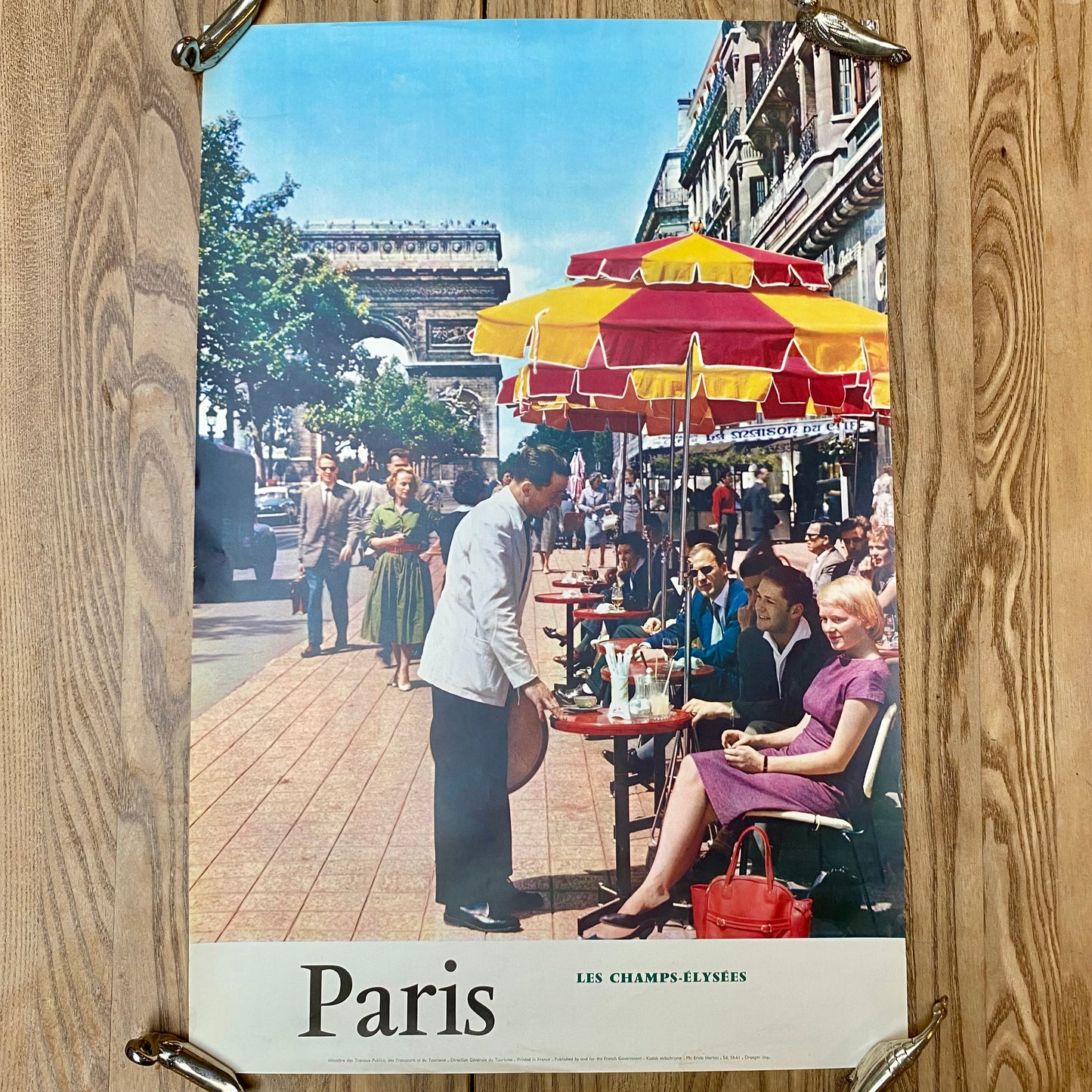 Vintage Paris Champs-Élysées Travel Poster – 1950s–60s