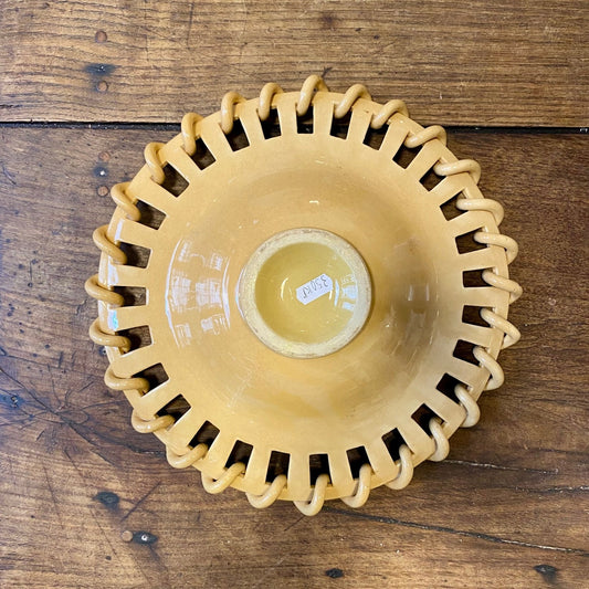 French Vintage Pierced Ceramic Bowl