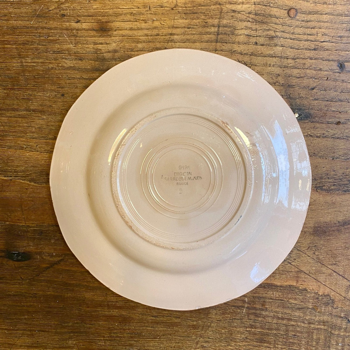 Vintage Digoin Sarreguemines Dinner Plate – Terracotta Rose