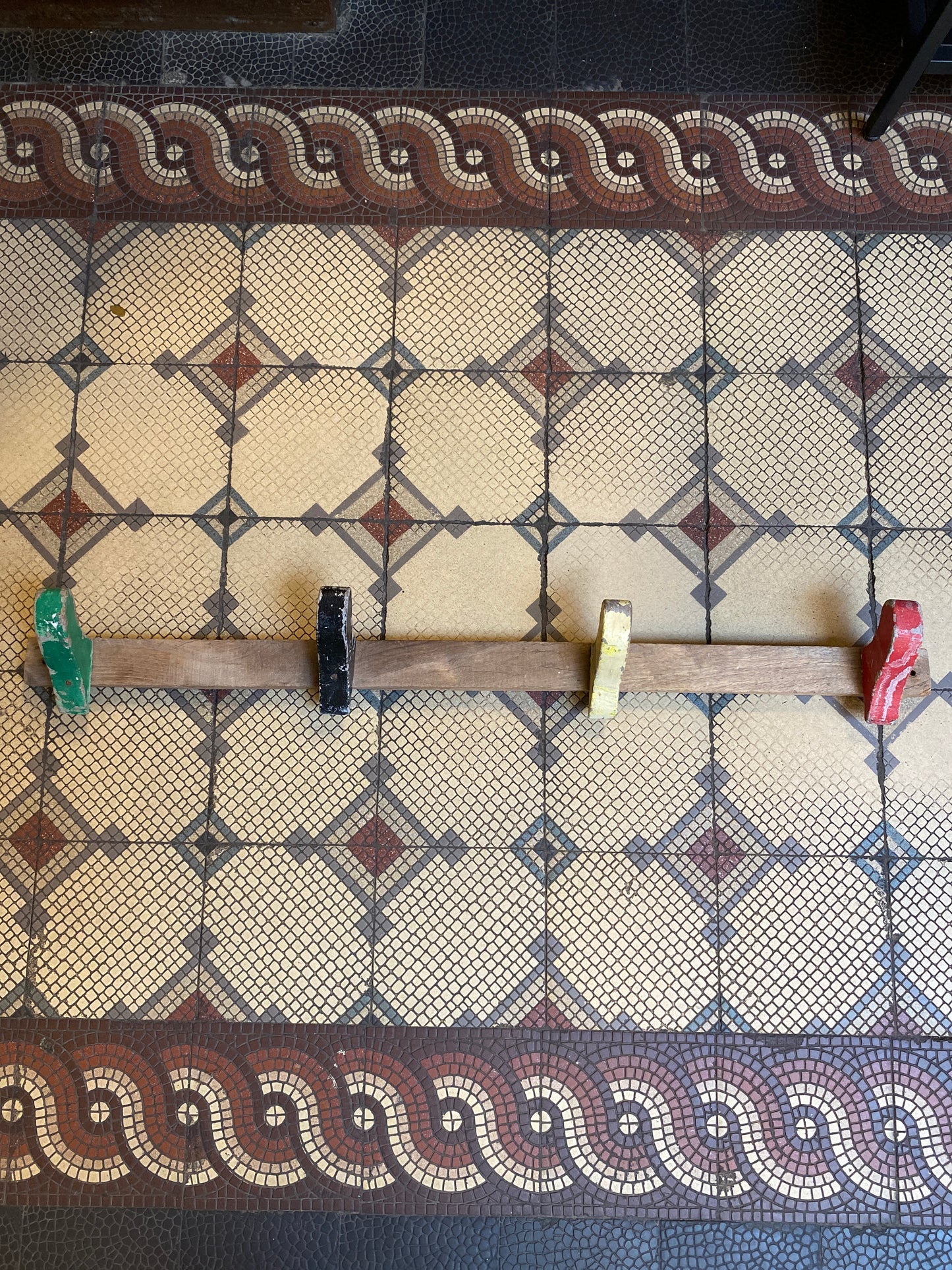Vintage French Wooden Coat Rack