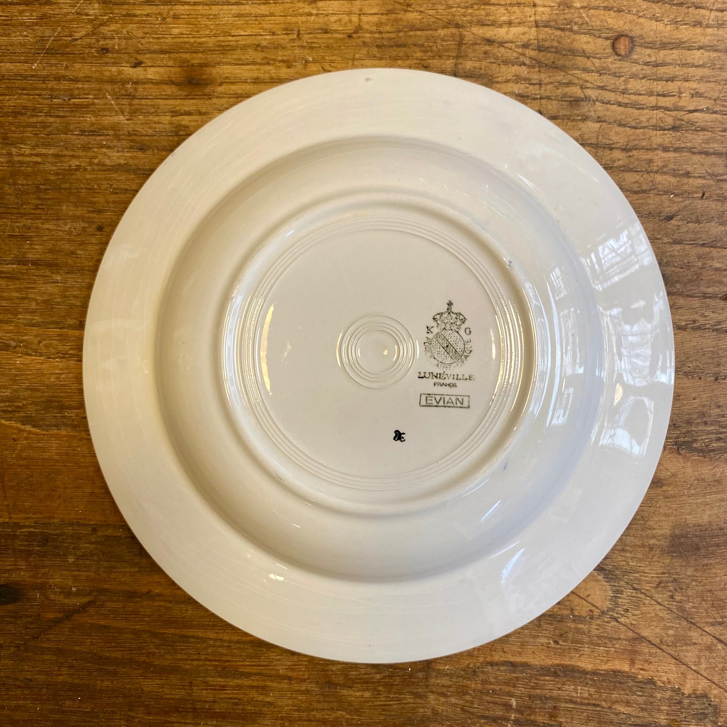 Vintage Lunéville “Evian” Shallow Bowl – Blue Floral