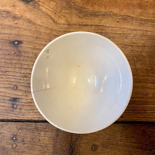Vintage Lunéville Café au Lait Bowl – Blue & Ochre Stripes