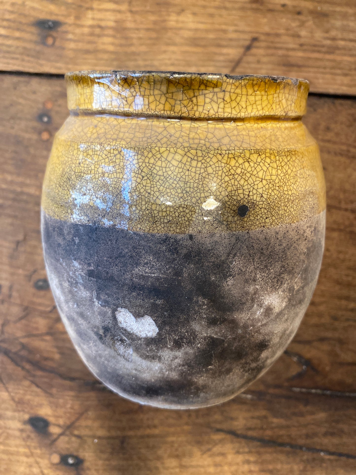Vintage French Confit Pot with Side Handle