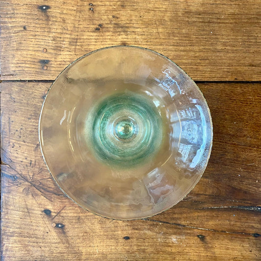 French Vintage Green Glass Vase – 26 cm