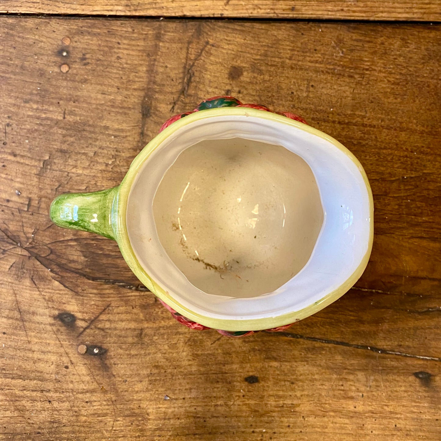 Vintage Strawberry Majolica Pitcher – 18 cm