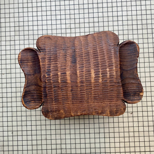 French Rustic Hand-Carved Milking Stool – 35 × 35 cm