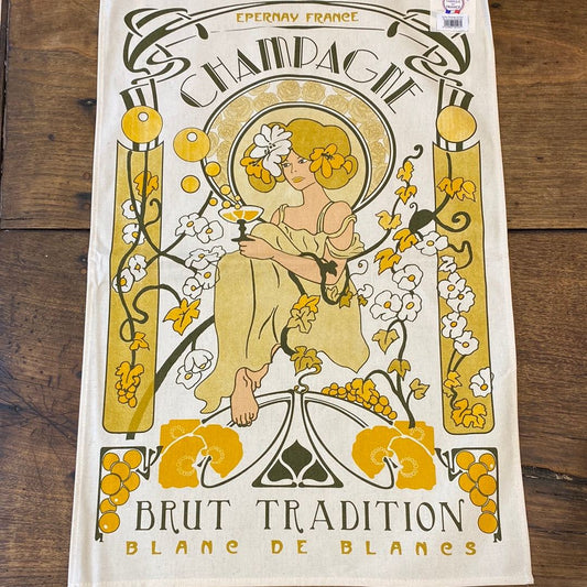 Pattern: Champagne Kitchen Towel – Made in France – Curiosité Göteborg | Fransk vintageinredning från Curiosité