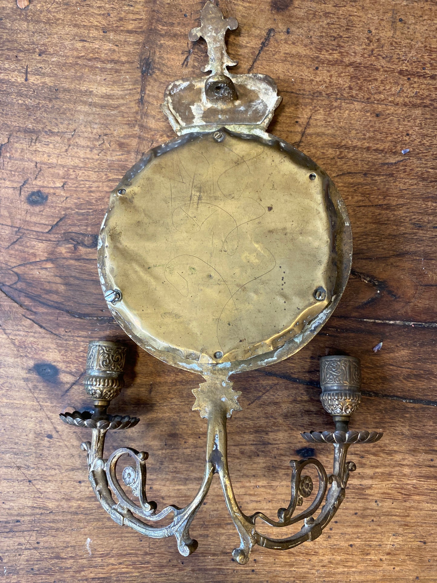 Crowned Mirror Candle Sconce