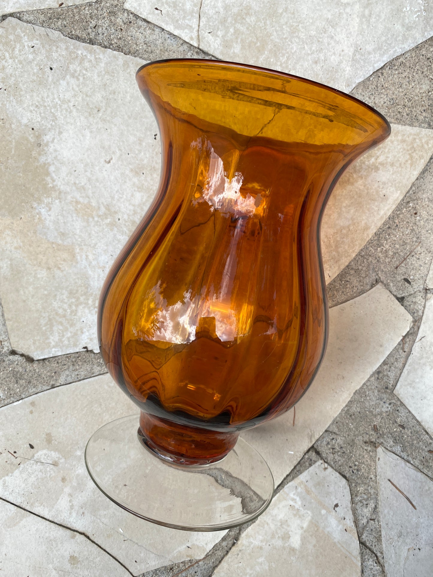 French Amber Glass Vase
