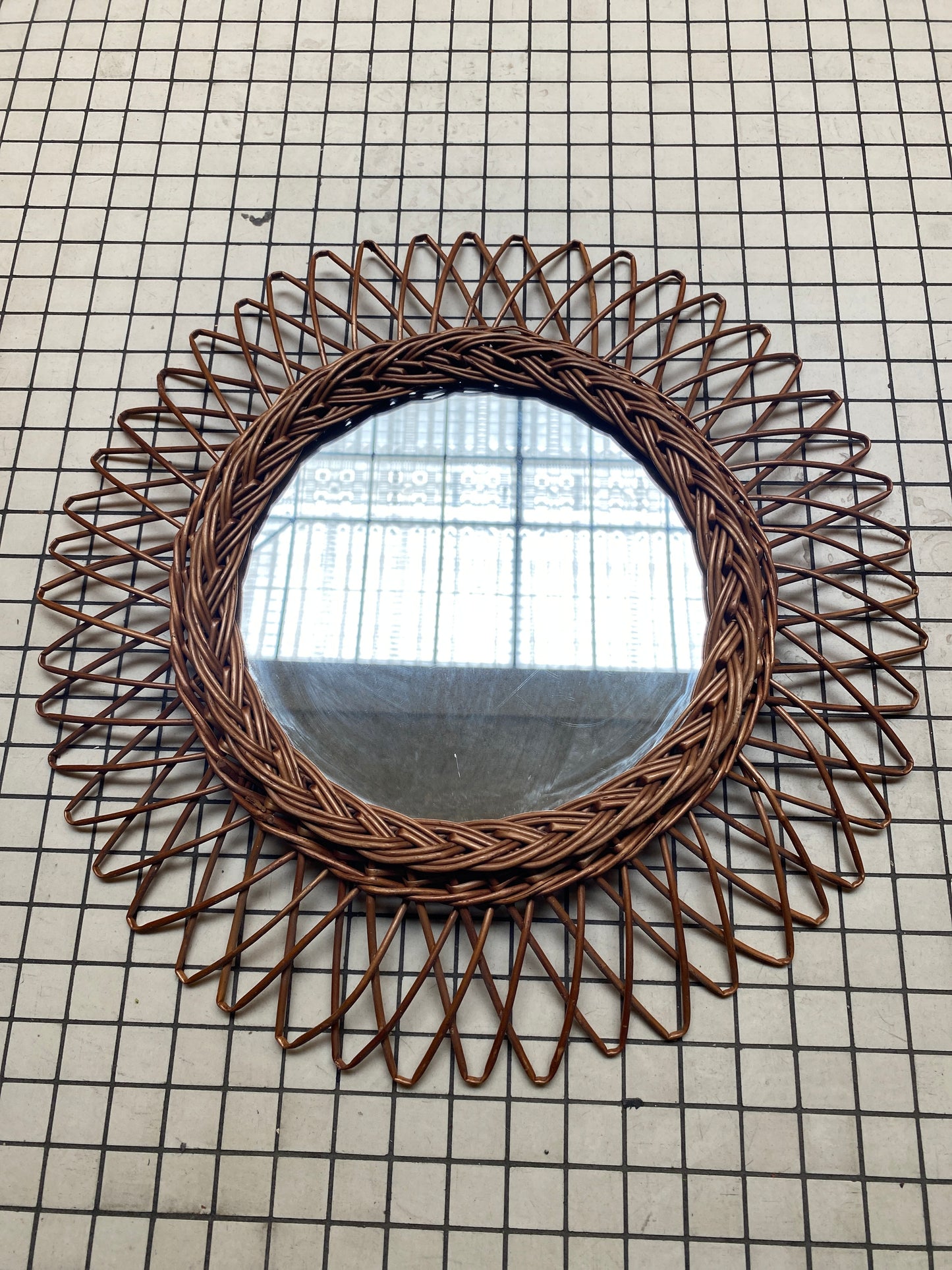 Vintage Rattan Mirror