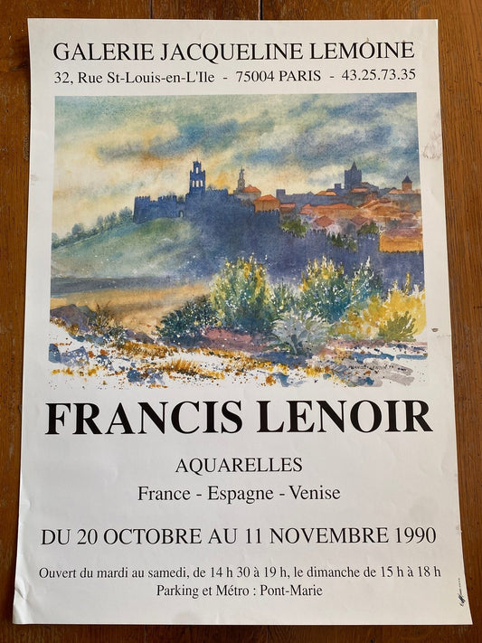 Pattern: Francis Lenoir exhibition poster, Paris 1990 – Curiosité Göteborg | Fransk vintageinredning från Curiosité