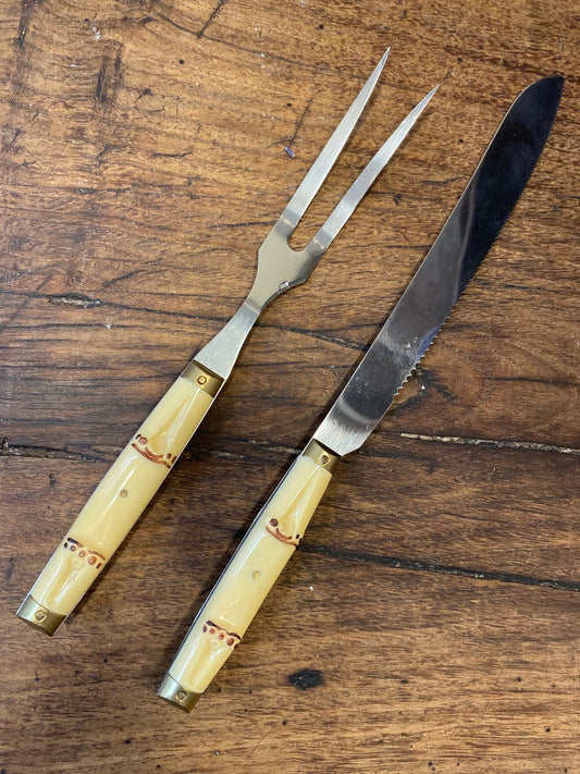 Pattern: French Carving Set with Faux Bamboo Handles – Curiosité Göteborg | Fransk vintageinredning från Curiosité