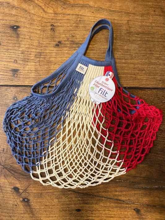 Pattern: French Tricolour Net Bag — Filt – Curiosité Göteborg | Fransk vintageinredning från Curiosité
