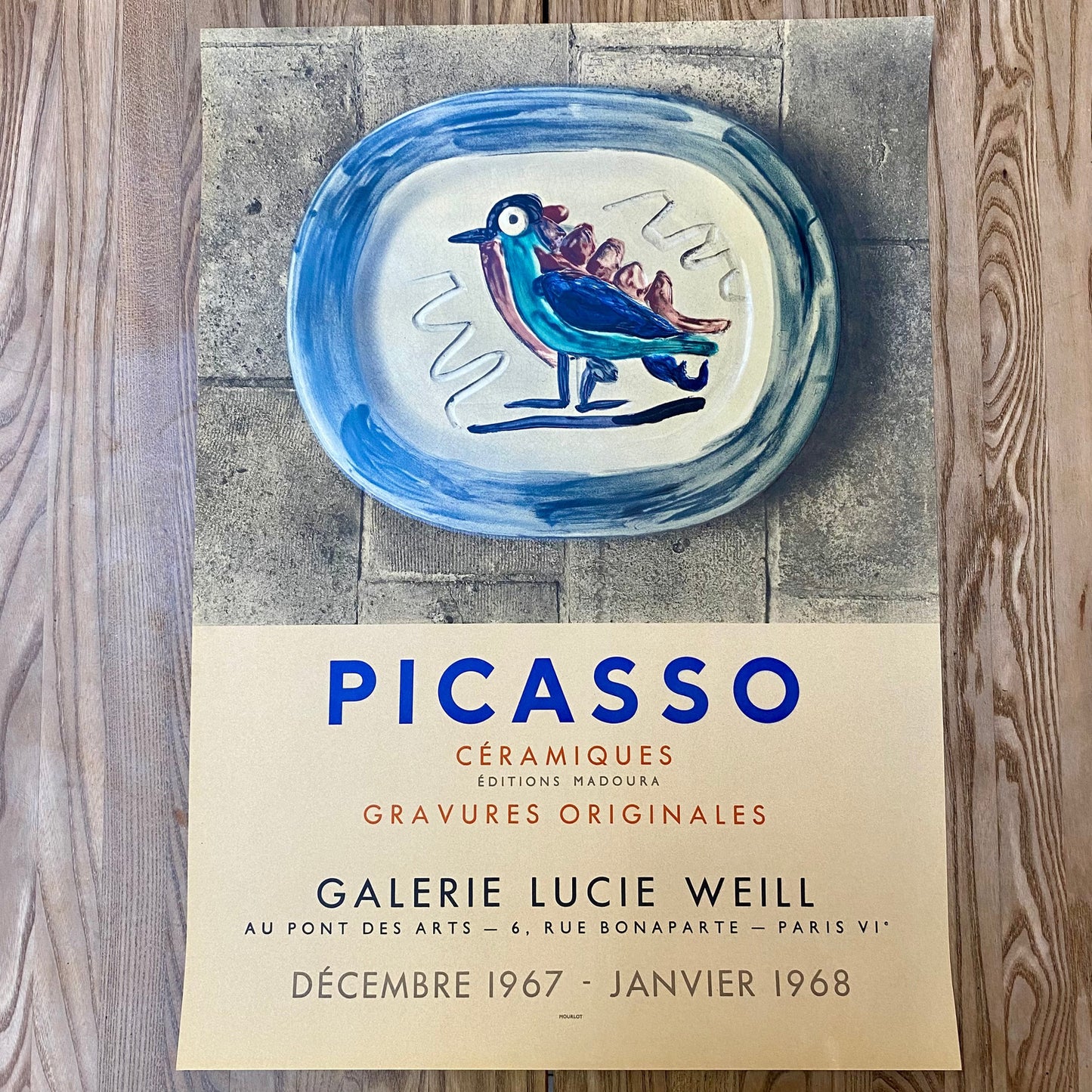 Vintage Pablo Picasso Exhibition Poster – Galerie Lucie Weill, Paris 1967
