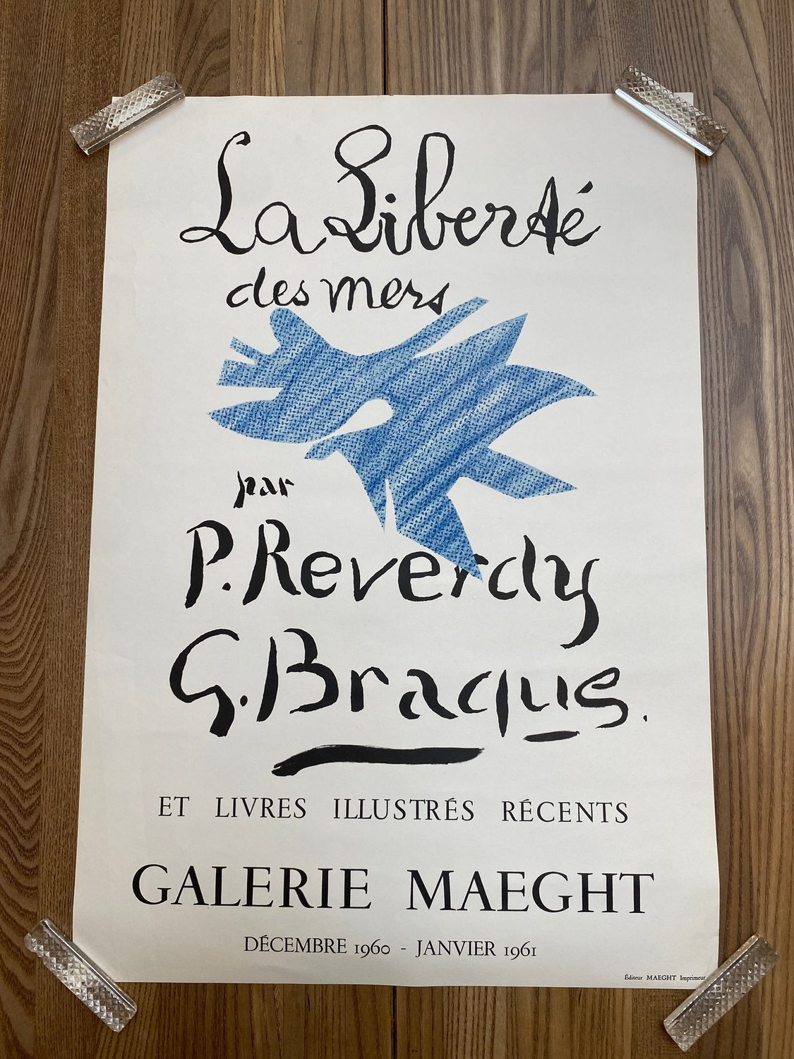 Pattern: La Liberté des Mers – Braque & Reverdy, Galerie Maeght 1960–61 – Curiosité Göteborg | Fransk vintageinredning från Curiosité