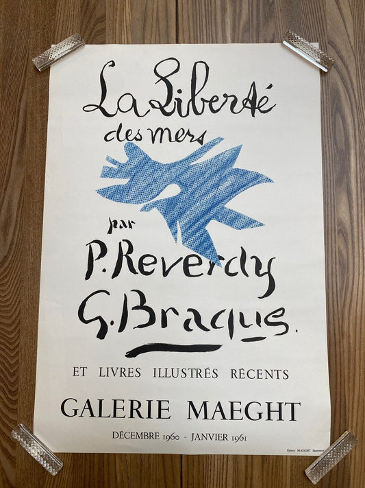 Pattern: La Liberté des Mers – Braque & Reverdy, Galerie Maeght 1960–61 – Curiosité Göteborg | Fransk vintageinredning från Curiosité
