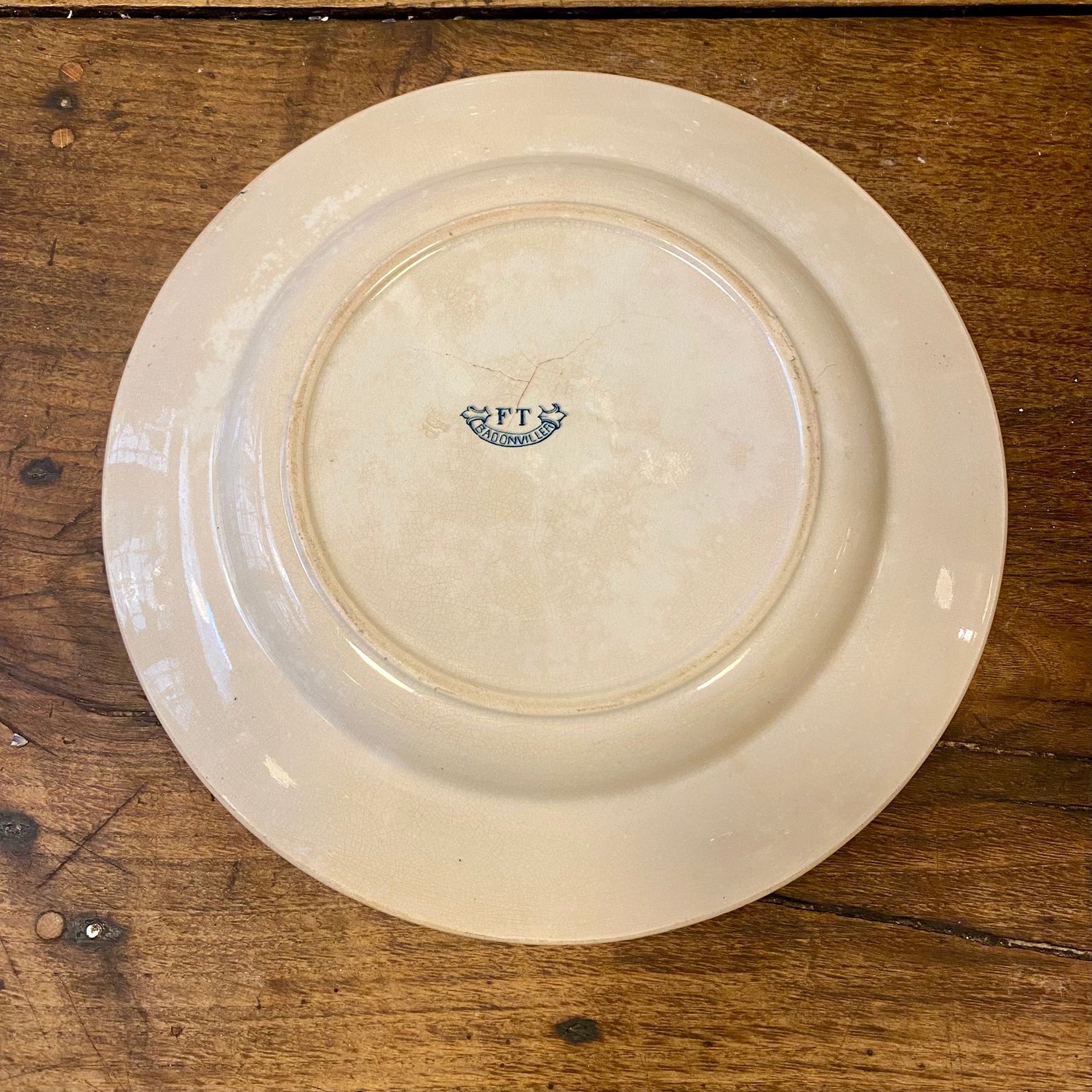 Pattern: Vintage French Badonviller Faience Serving Plate – Blue Floral Motif – Curiosité Göteborg | Fransk vintageinredning från Curiosité