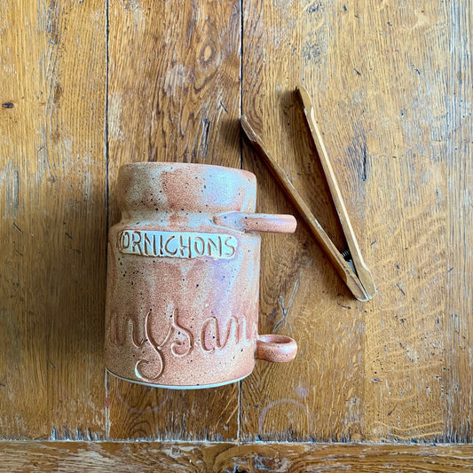 Pattern: Vintage French Cornichons Pot with Tongs – Curiosité Göteborg | Fransk vintageinredning från Curiosité