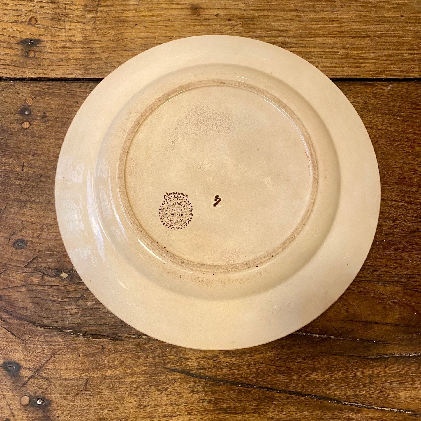 Pattern: Vintage French H. Boulenger “Pompadour” Serving Plate – Brown Floral Motif – Curiosité Göteborg | Fransk vintageinredning från Curiosité