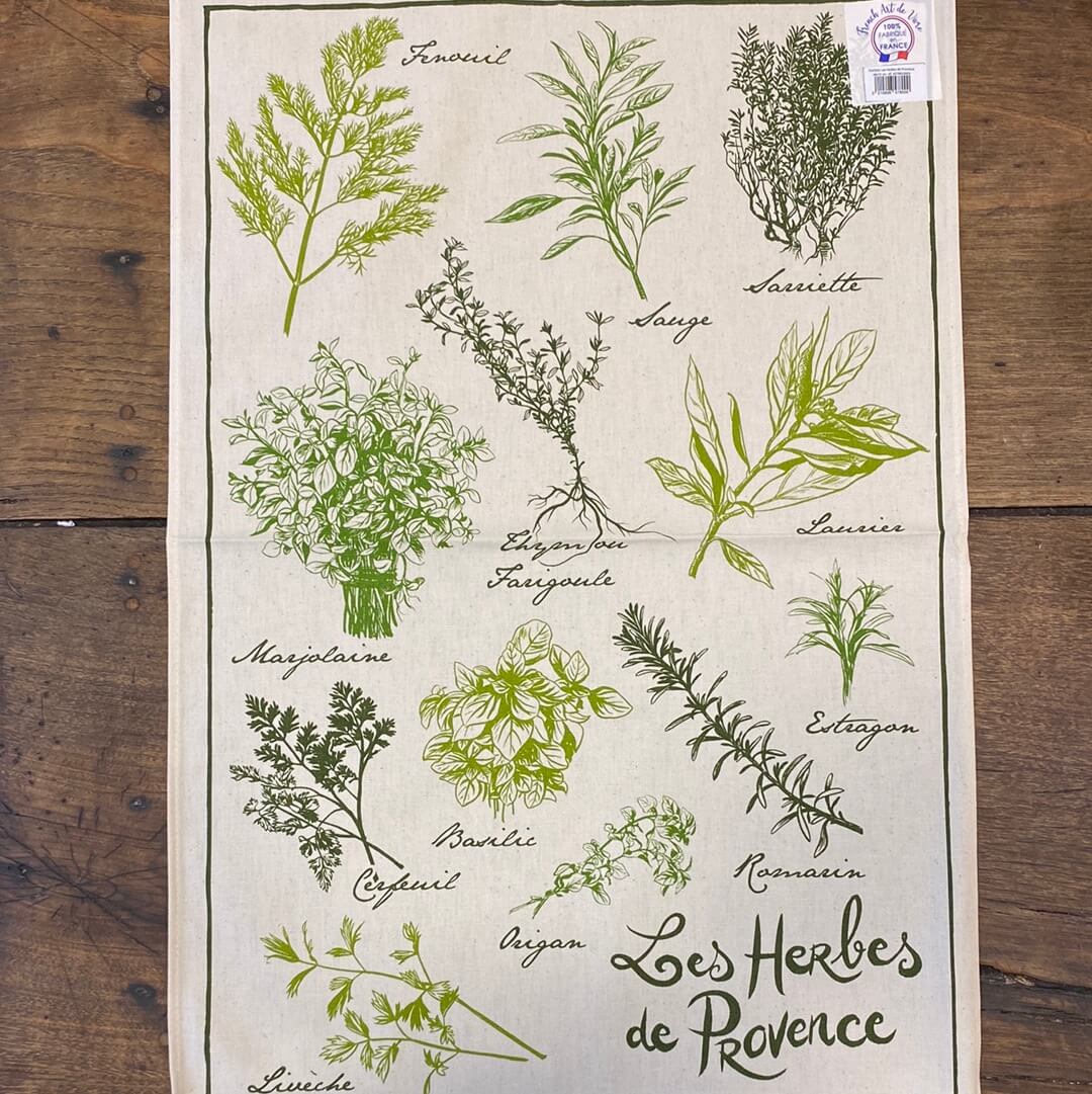 Pattern: Les Herbes de Provence Kitchen Towel – Made in France – Curiosité Göteborg | Fransk vintageinredning från Curiosité
