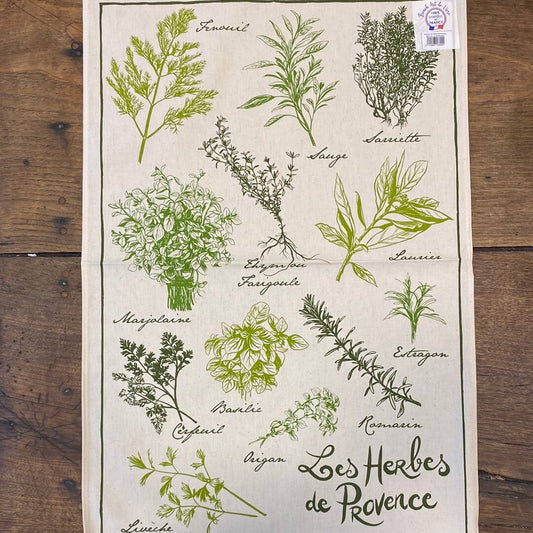 Pattern: Les Herbes de Provence Kitchen Towel – Made in France – Curiosité Göteborg | Fransk vintageinredning från Curiosité