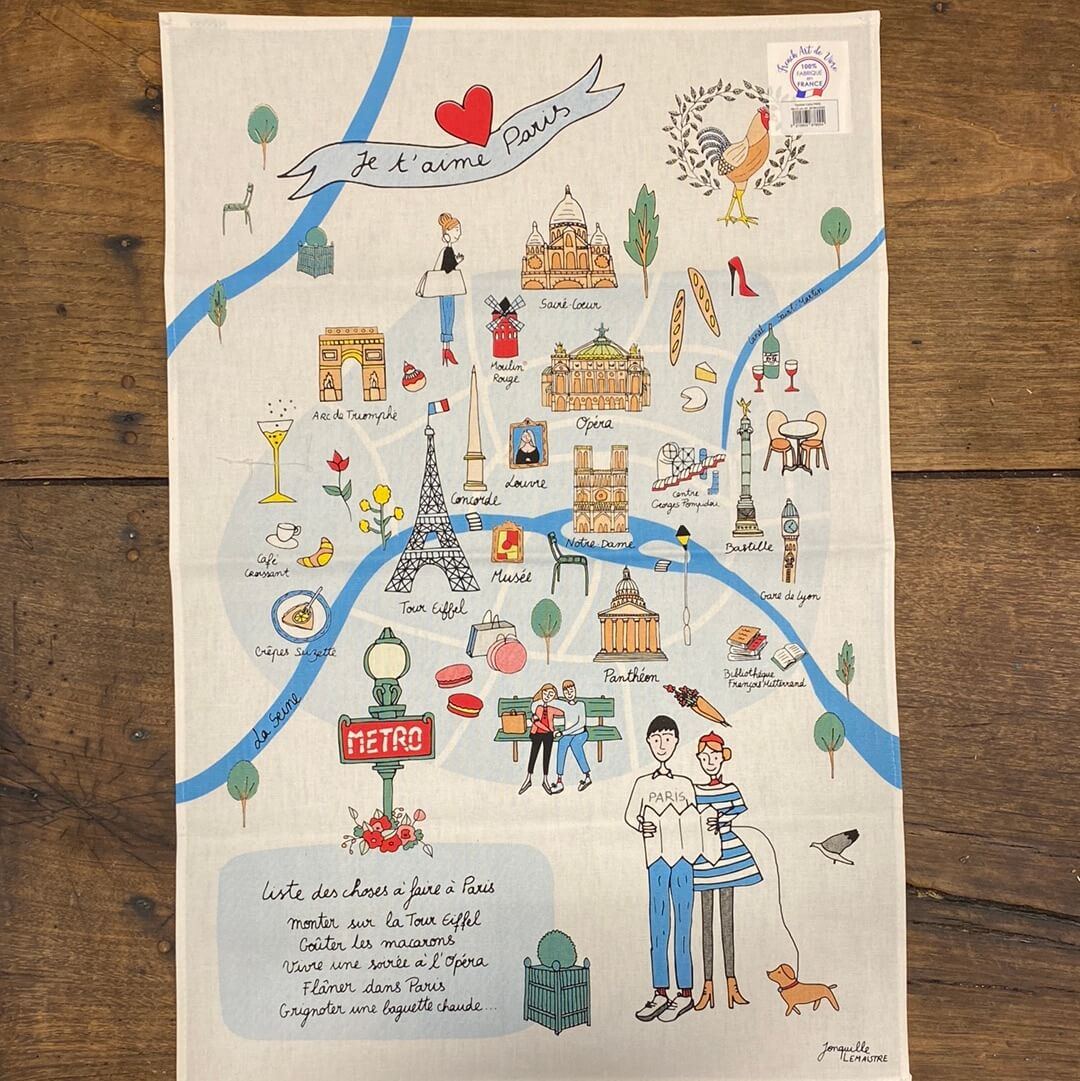 Pattern: Paris Monuments Kitchen Towel – Made in France – Curiosité Göteborg | Fransk vintageinredning från Curiosité