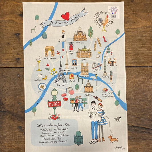 Pattern: Paris Monuments Kitchen Towel – Made in France – Curiosité Göteborg | Fransk vintageinredning från Curiosité