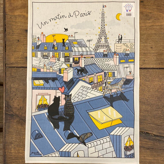 Pattern: Un Matin à Paris Kitchen Towel – Made in France – Curiosité Göteborg | Fransk vintageinredning från Curiosité