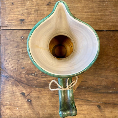 French vintage hand-painted ceramic pitcher