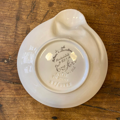 Vintage Italiensk Tre Art Serveringsskål med Skaldjursdekor – 28 cm