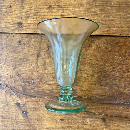 French Vintage Green Glass Vase – 26 cm