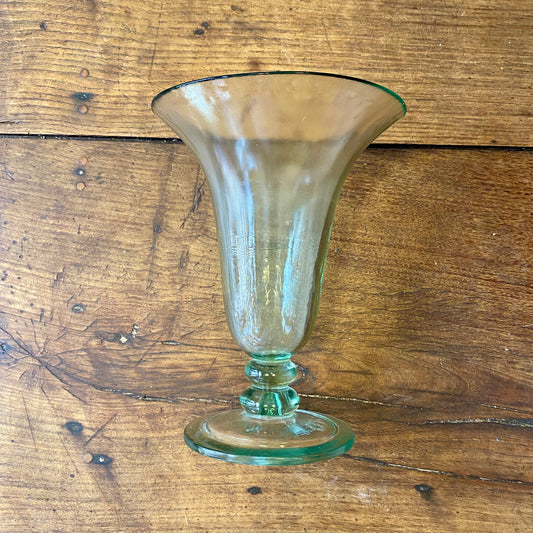 French Vintage Green Glass Vase – 26 cm