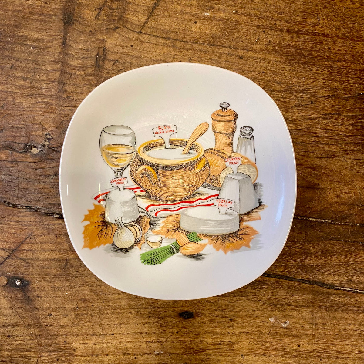 Vintage Berry Haute Porcelaine Dessert Plate – French Cheese Motif