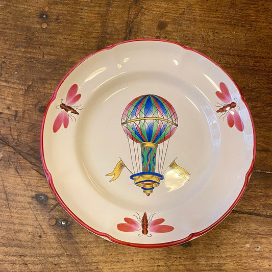 Vintage St Clément Decorative Plate – Hot Air Balloon Motif