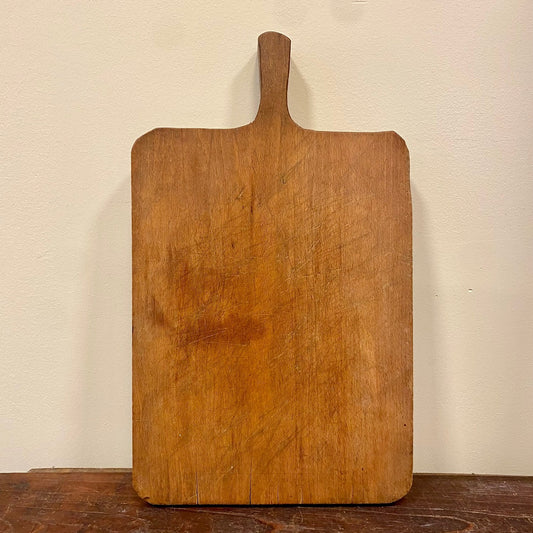 Vintage French Wooden Cutting Board – Rustic Handle
