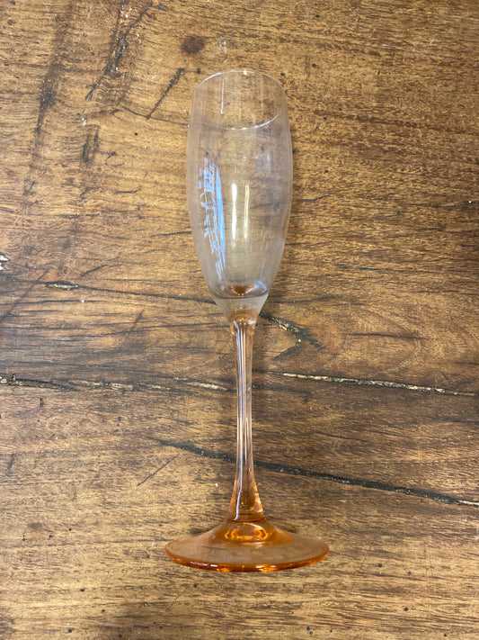 Champagne Flute with Pink Stem
