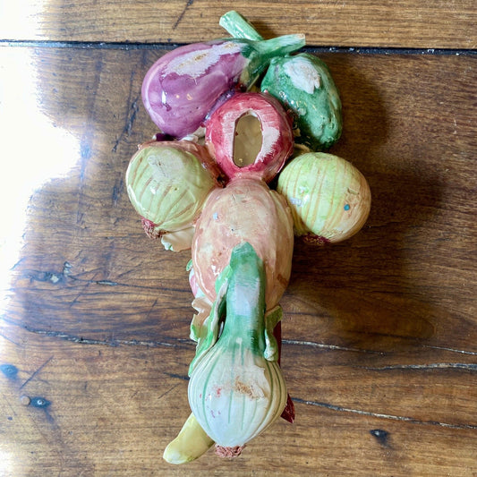 French Vintage Ceramic Vegetable Wall Decoration