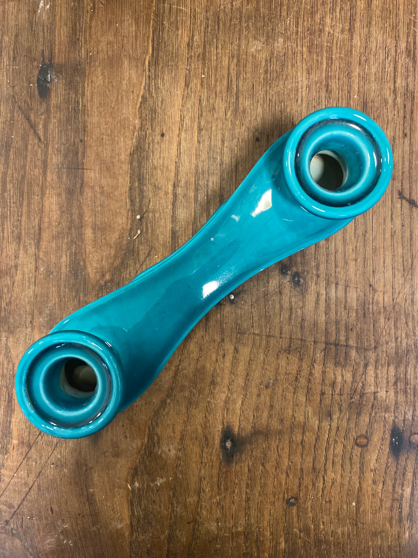 Mid-Century Turquoise Candleholder