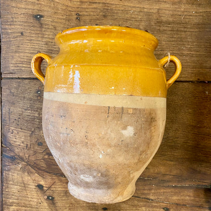 Antique French Terracotta Confit Pot – Ochre Glaze