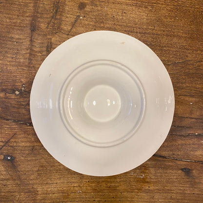 Vintage Franskt Ostronfat – Grön & Vit Majolika