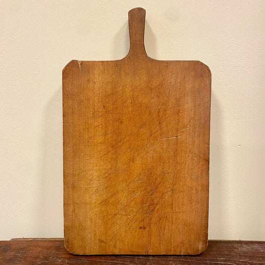 Vintage French Wooden Cutting Board – Rustic Handle