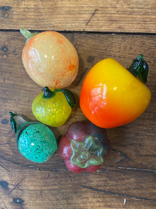 Set of Vintage French Glass Fruit