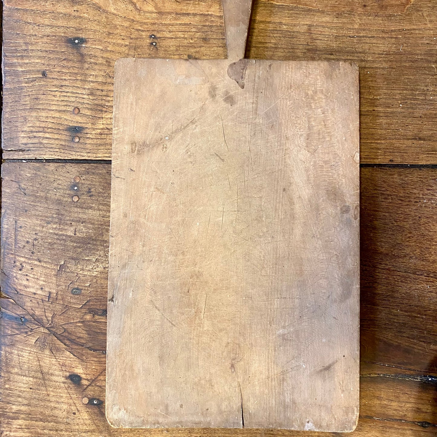 Vintage French Wooden Cutting Board – Long Handle