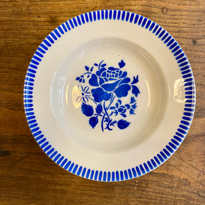 Vintage Lunéville “Evian” Mattallrik – Blå Blomdekor