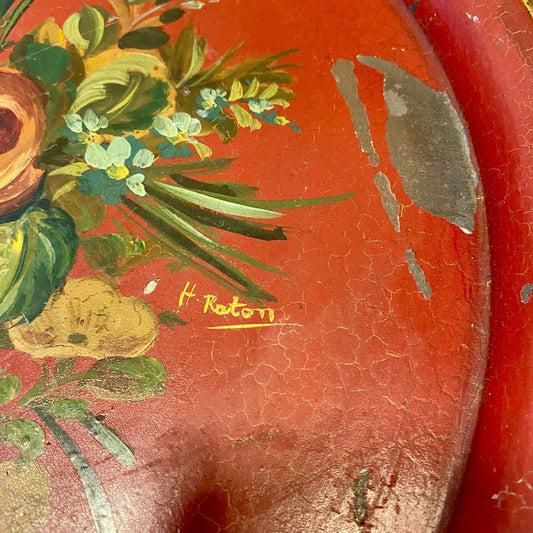 Vintage Hand-Painted Tole Tray