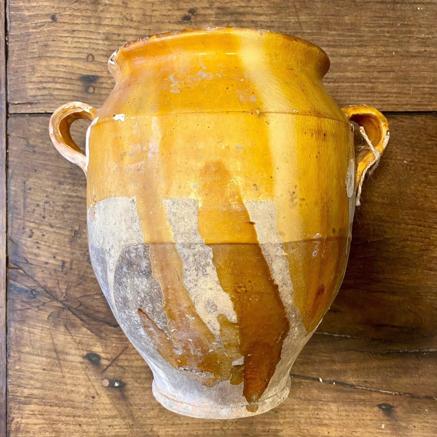French Antique Confit Pot – Ochre Glaze