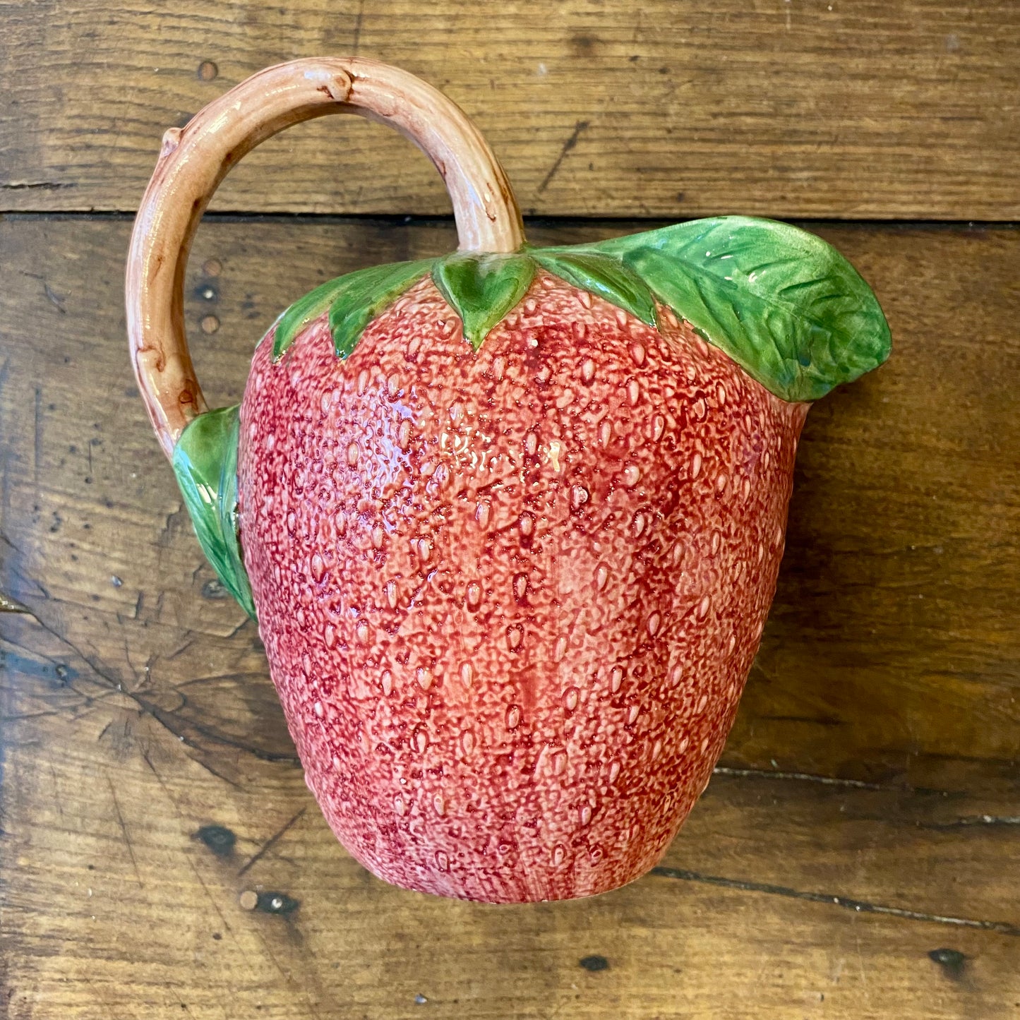 Vintage Italian Strawberry Pitcher – 26 cm