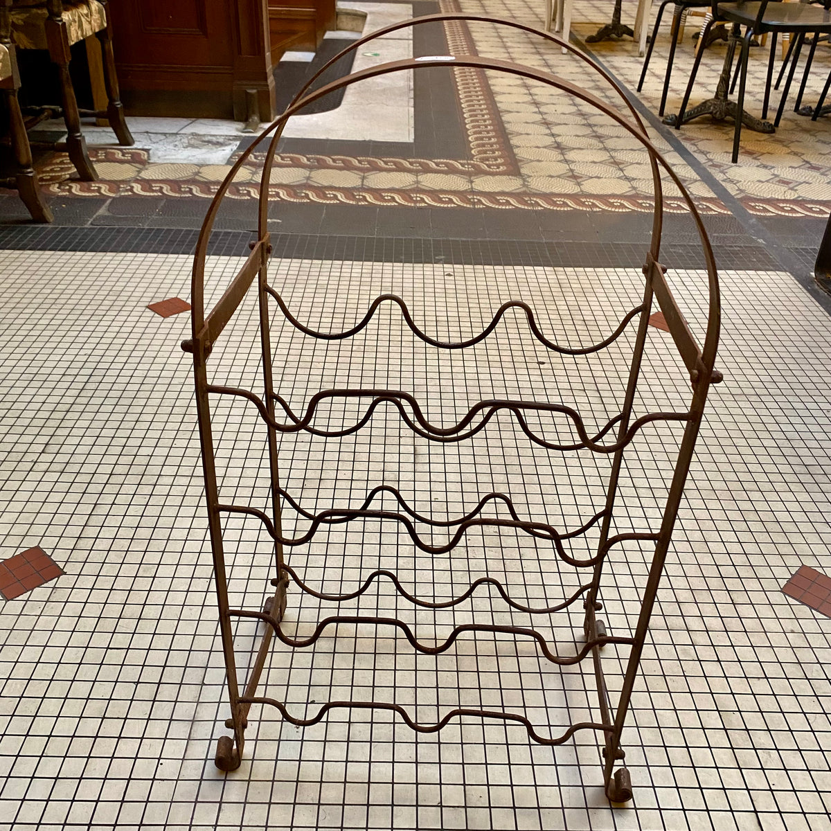 Vintage French Wine Bottle Rack