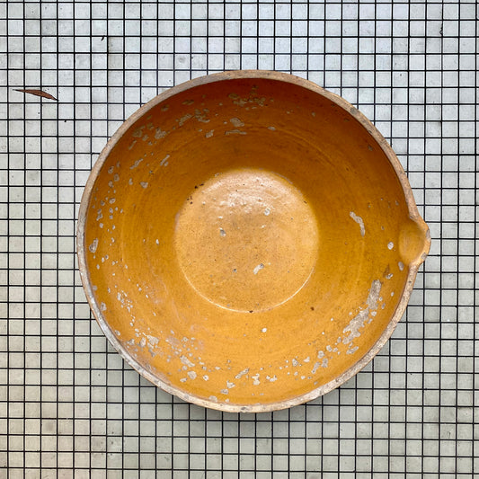 Vintage French Provençal Tian Bowl – Yellow Glaze