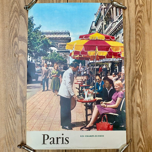 Vintage Paris Champs-Élysées Travel Poster – 1950s–60s
